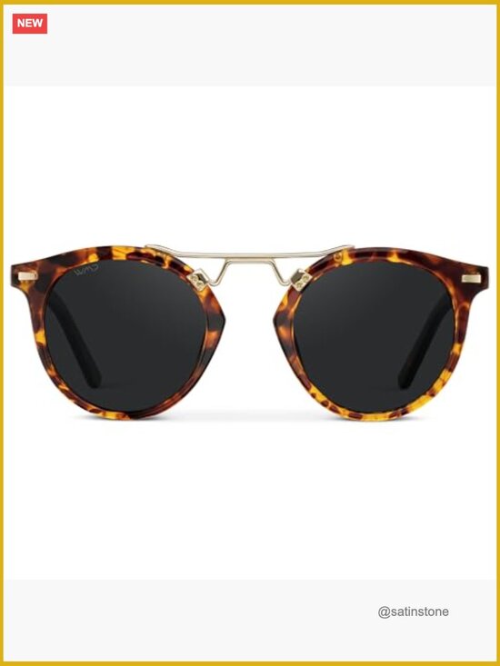 Polarized Round Retro Double-Bridge Vintage Sunglasses